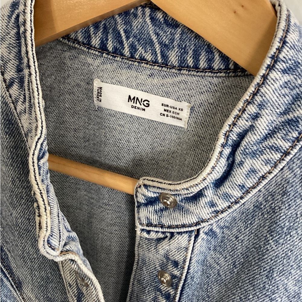 MNG Denim Jumpsuit Women's XS  Button/Zip Western Concert Bachelorette - Picture 3 of 10